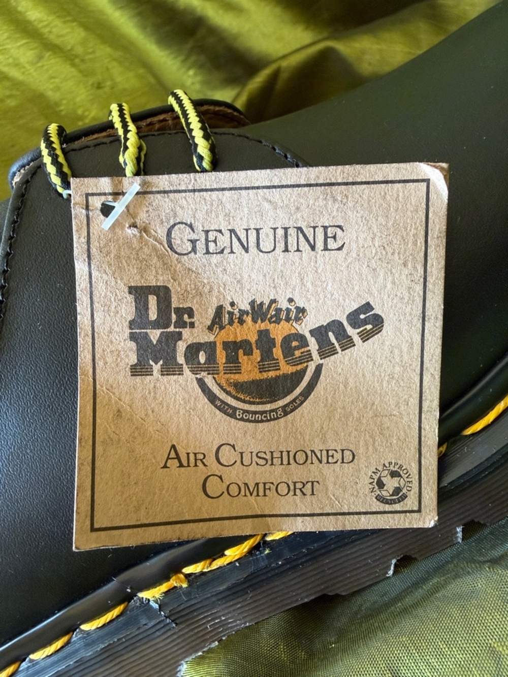 Dr. Martens Black Leather Vintage Oxfords with Yellow Accent - Picture 9 of 9